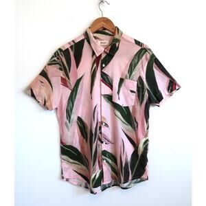 OSKLEN BRAZIL Tropical Banana Leaf Print Cotton Button Down Shirt YOOX S $100